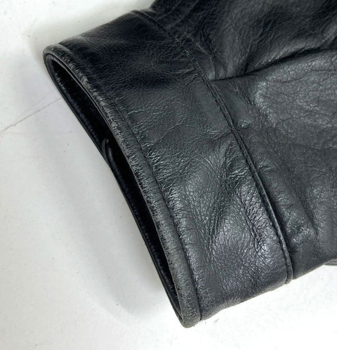 Vintage 90s Croft & Barrow Genuine Leather Bomber Jacket Quilted Lined Sz XL