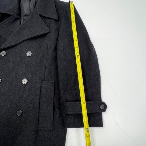 Jos. A. Bank Charcoal Gray Wool Double Breasted Peacoat Men's Coat Size L