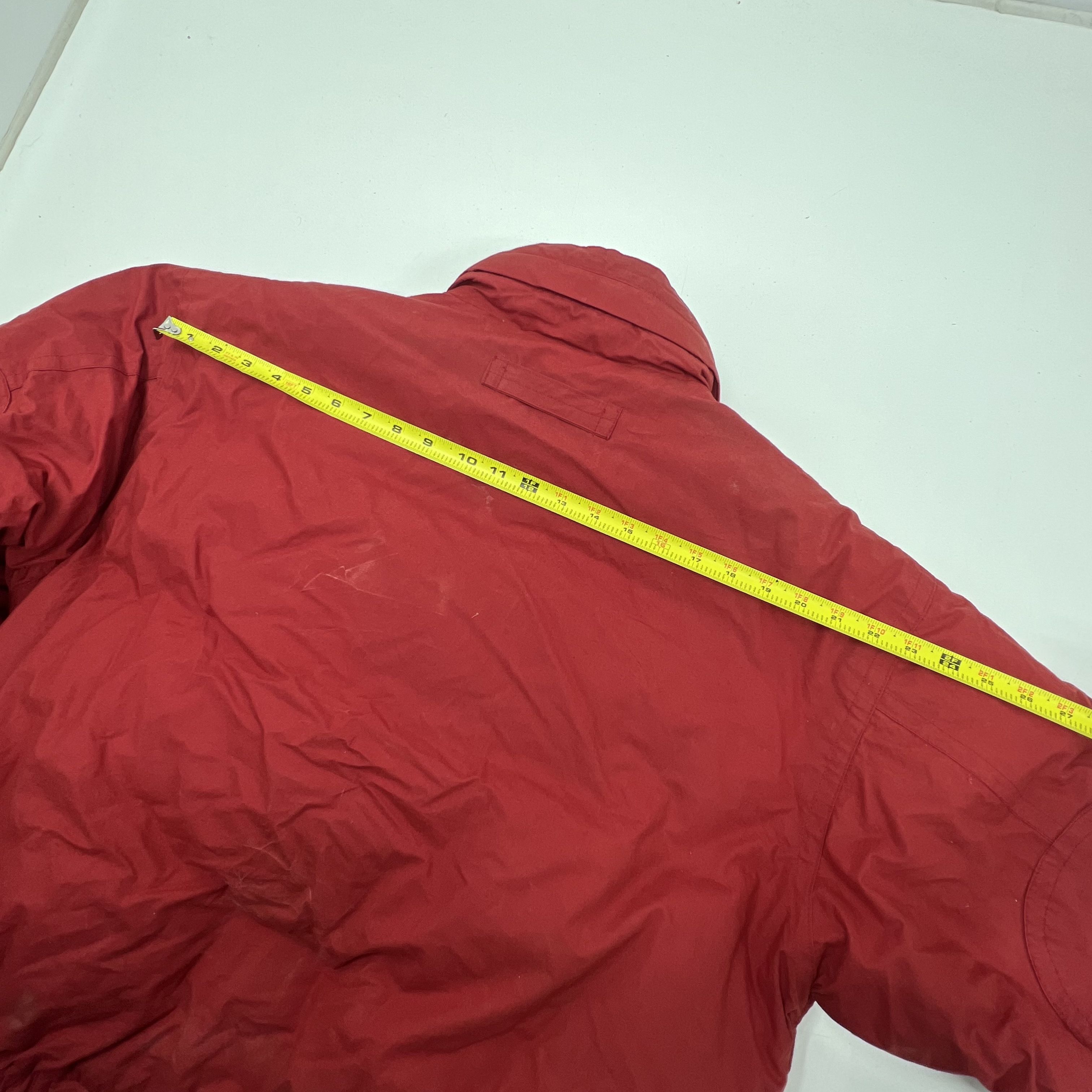 Vintage 90s Forest Club Red Down Feather Puffer Bomber Jacket Coat Men's L