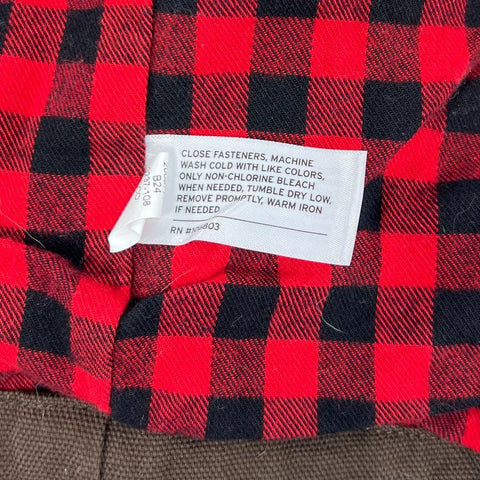 Duluth Trading Brown Fire Hose Flannel Lined Hooded Shirt Jac Jacket Mens XL