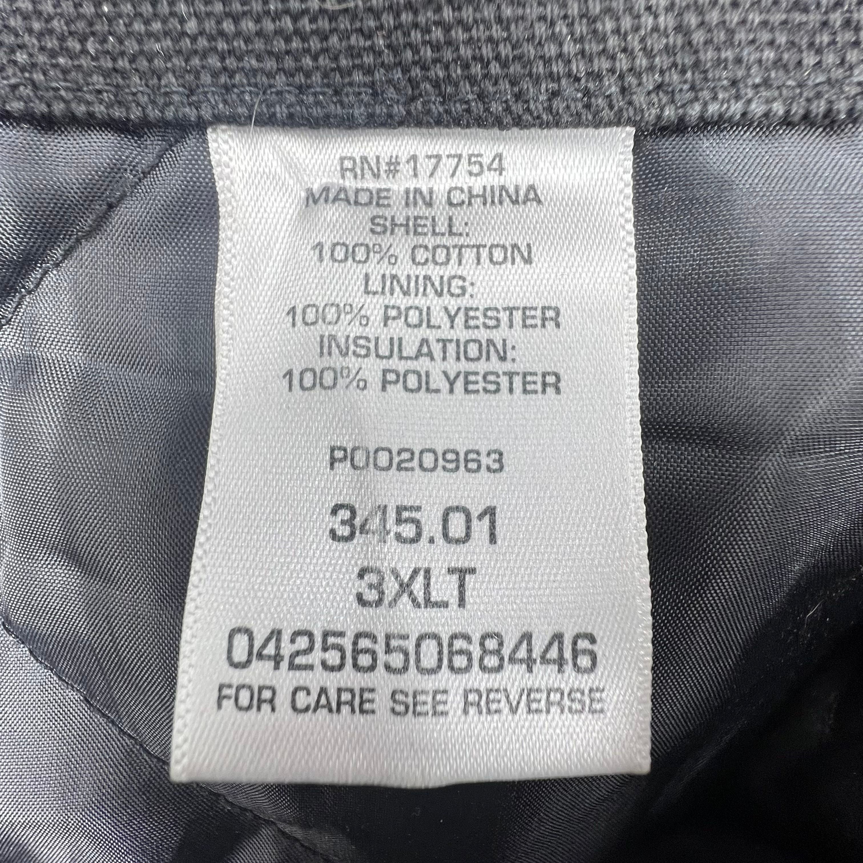 KEY Black Outerwear Jacket Full Zip Men's 3XLT 100% Cotton