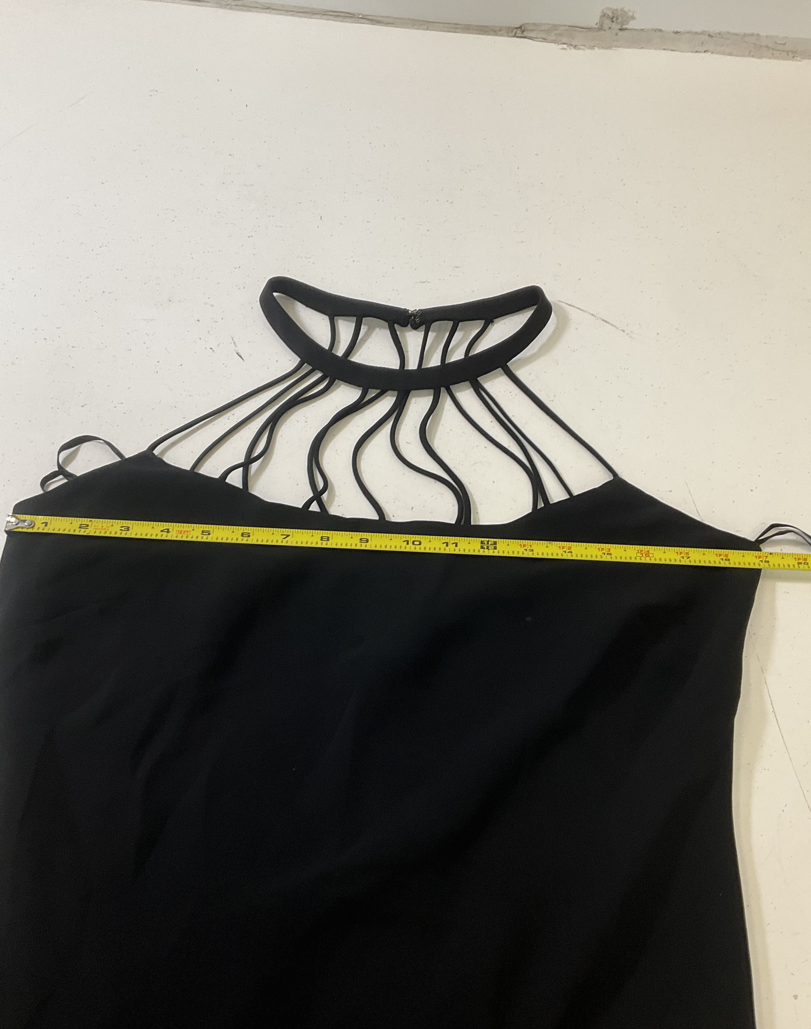 Evan-Picone Women's Black Caged Halter Neck Dress Vintage Size 16
