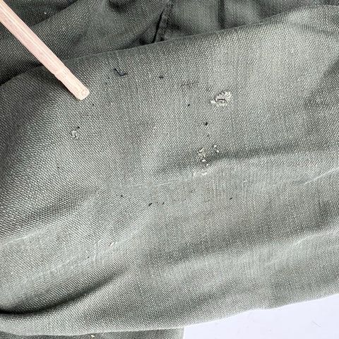 Vintage 60s US Army OG-107 Olive Green Cotton Sateen Fatigue Shirt Men's Small