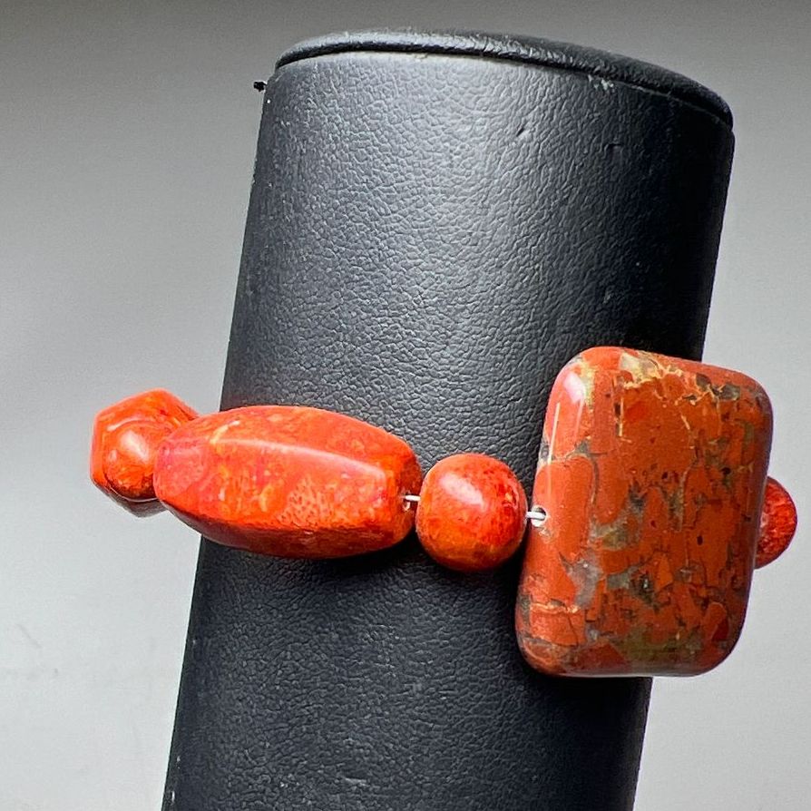 Sponge Coral Beaded Bracelet New