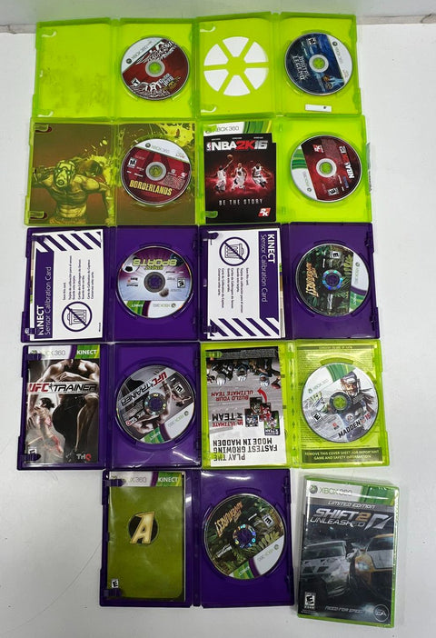 Borderlands Brutal Legend Need for Speed Shift 10 Game Lot Microsoft Xbox 360