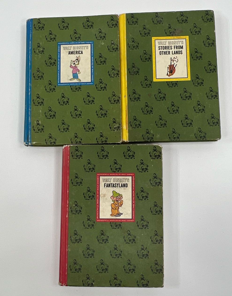 Disney Vintage 3 Book Set Fantasyland America Stories From other Lands c1965