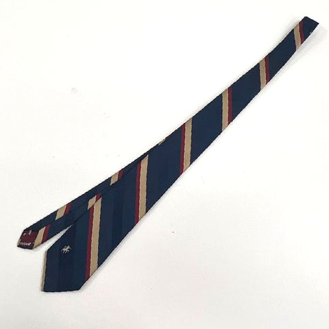 Vintage Men's Bronzini Blue Striped Neck Tie Embroidered Unicorn Logo