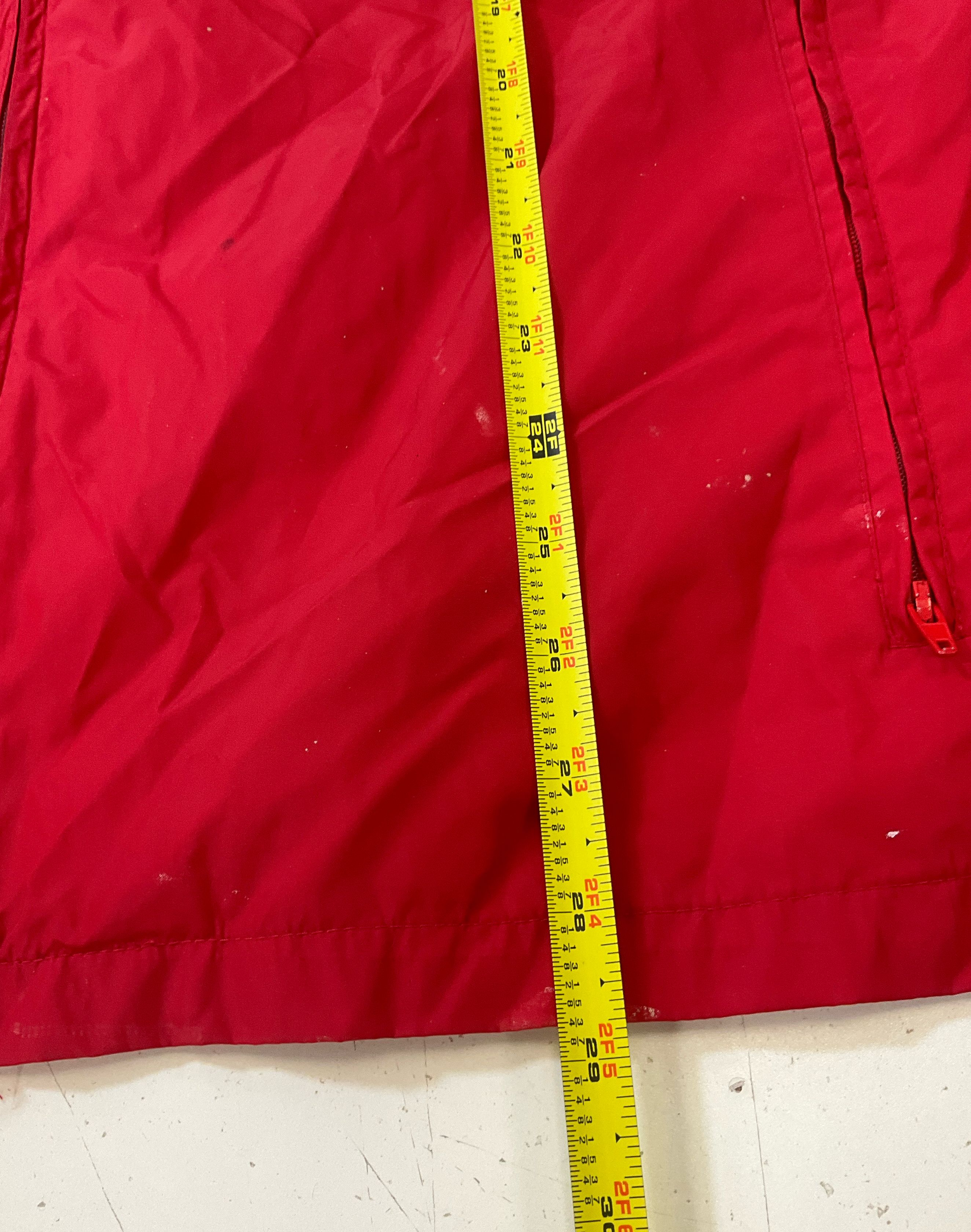 Woolrich Men's Red Teton Windbreaker Jacket Stow-able Hood Size Large Vintage