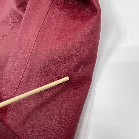 Vintage Y2K Excelled Collection Red Leather Blazer Jacket Womens Large