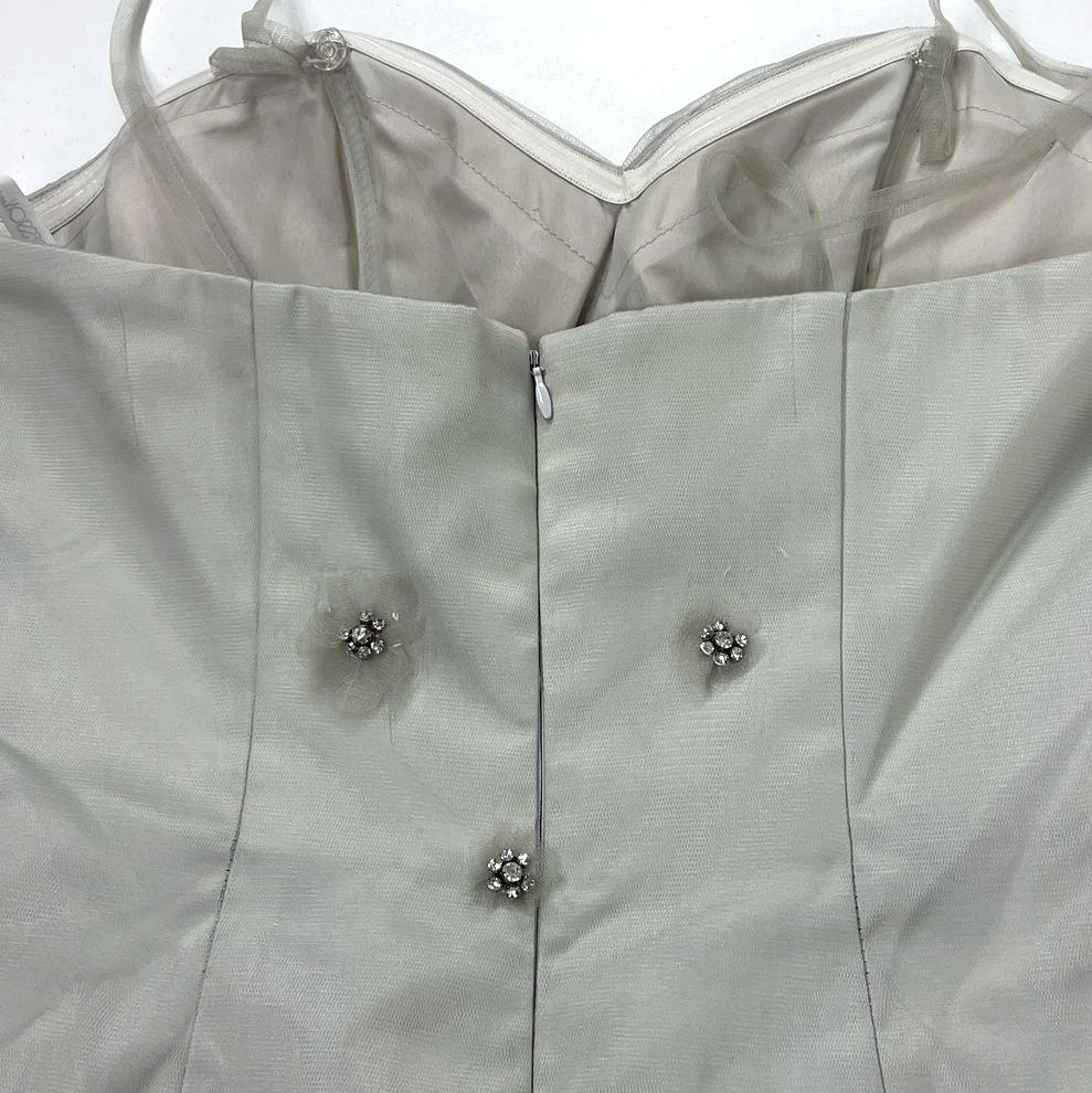 NWT VTG Women's Impressions Bridal Light Grey Polyester Formal Dress - Size 12