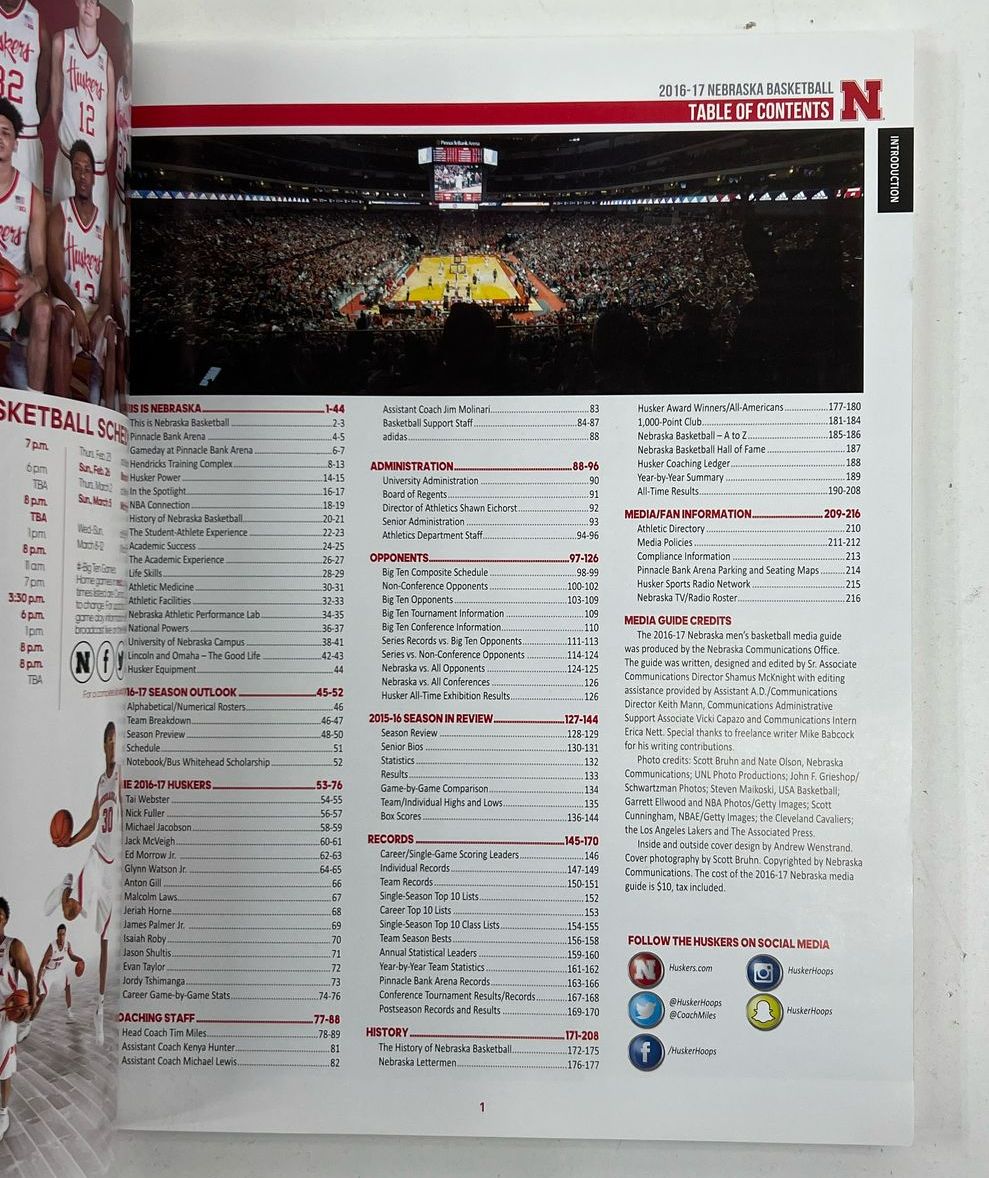 Collectible Sports Memorabilia NE Huskers Game Program & Media Guide Books Lot