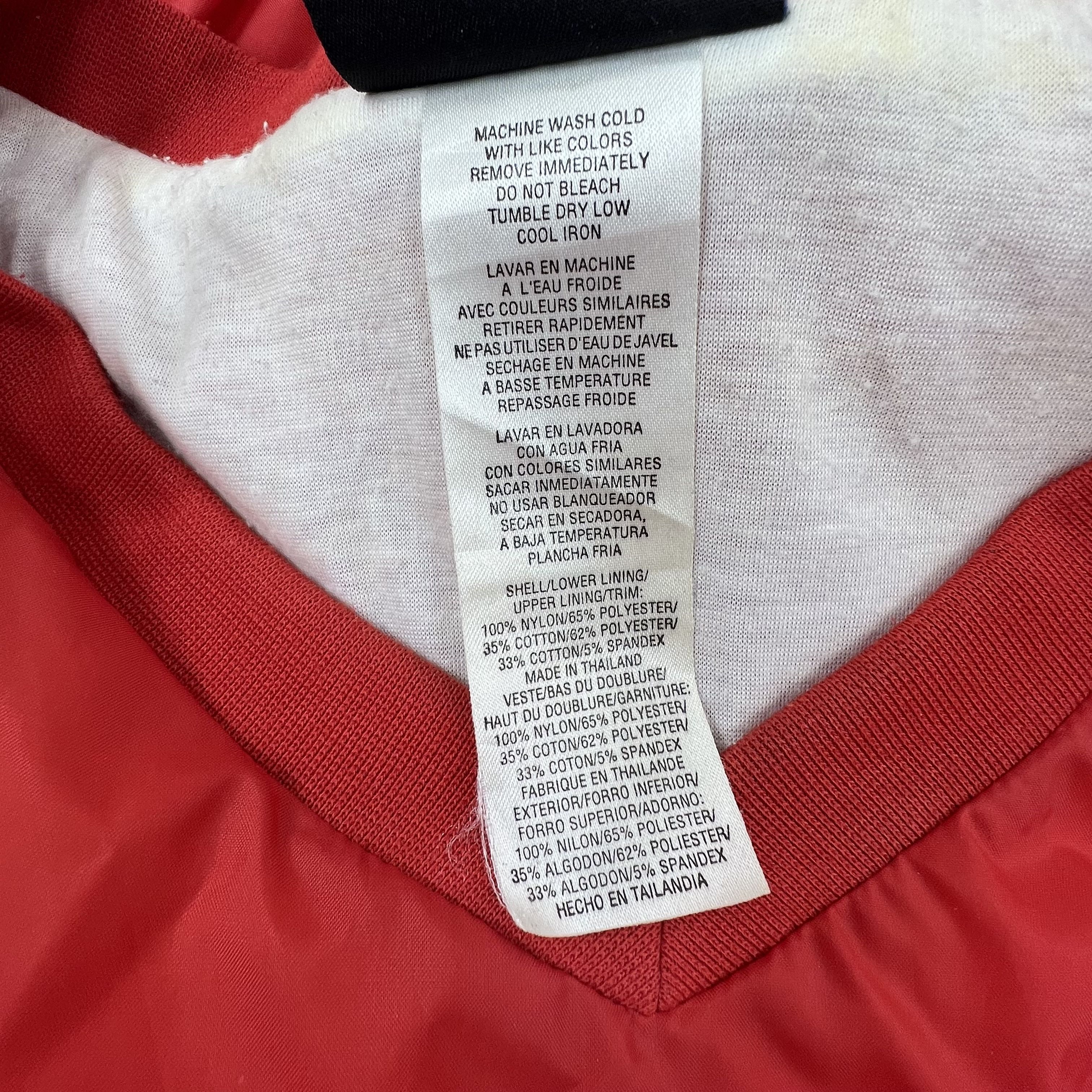Vintage 90s adidas Red Team V-Neck Nylon Pullover Windbreaker Mens 2XL