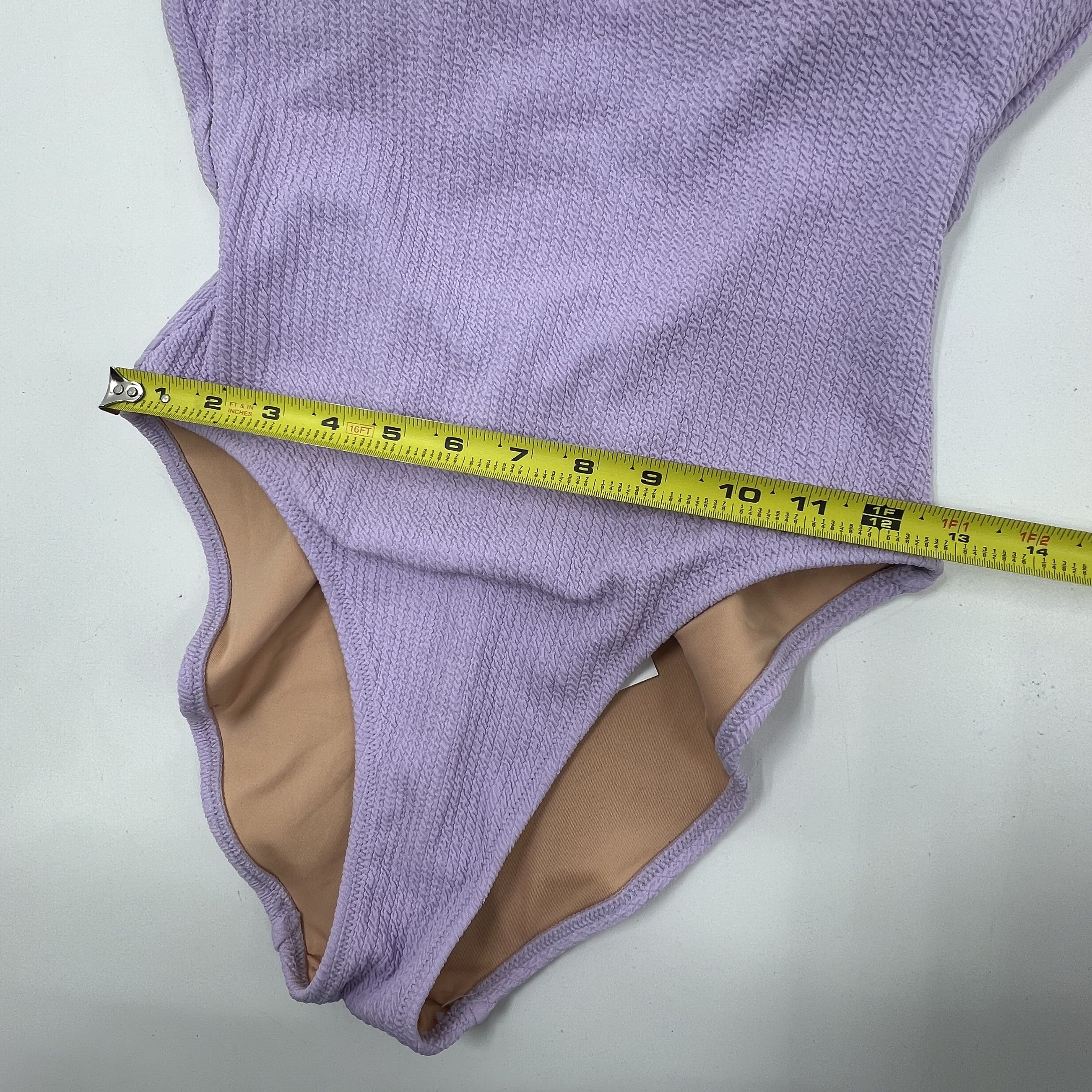 NWT J.Crew Square Neck Textured Purple One Piece Swimwear Women's 6