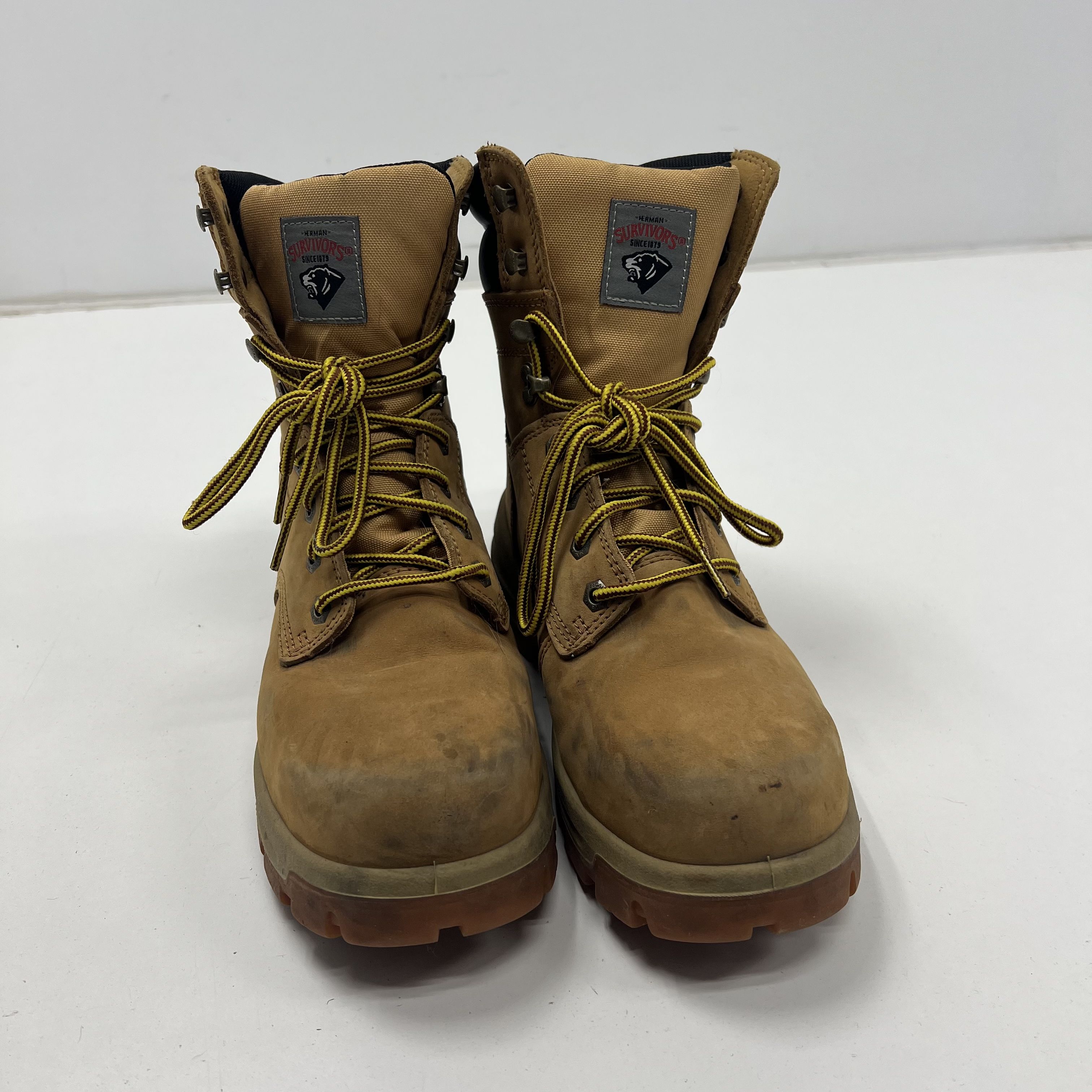 Herman Survivor Brown Lace Up Construction Work Boot Men 9W Steel Toe
