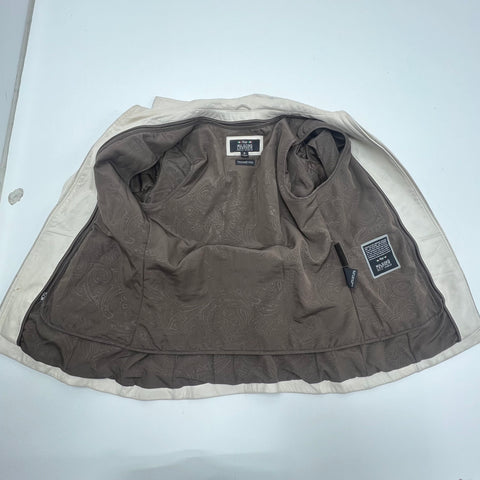 Vintage Y2K Wilsons Leather Cream Italian Moto Jacket Thinsulate Womens S
