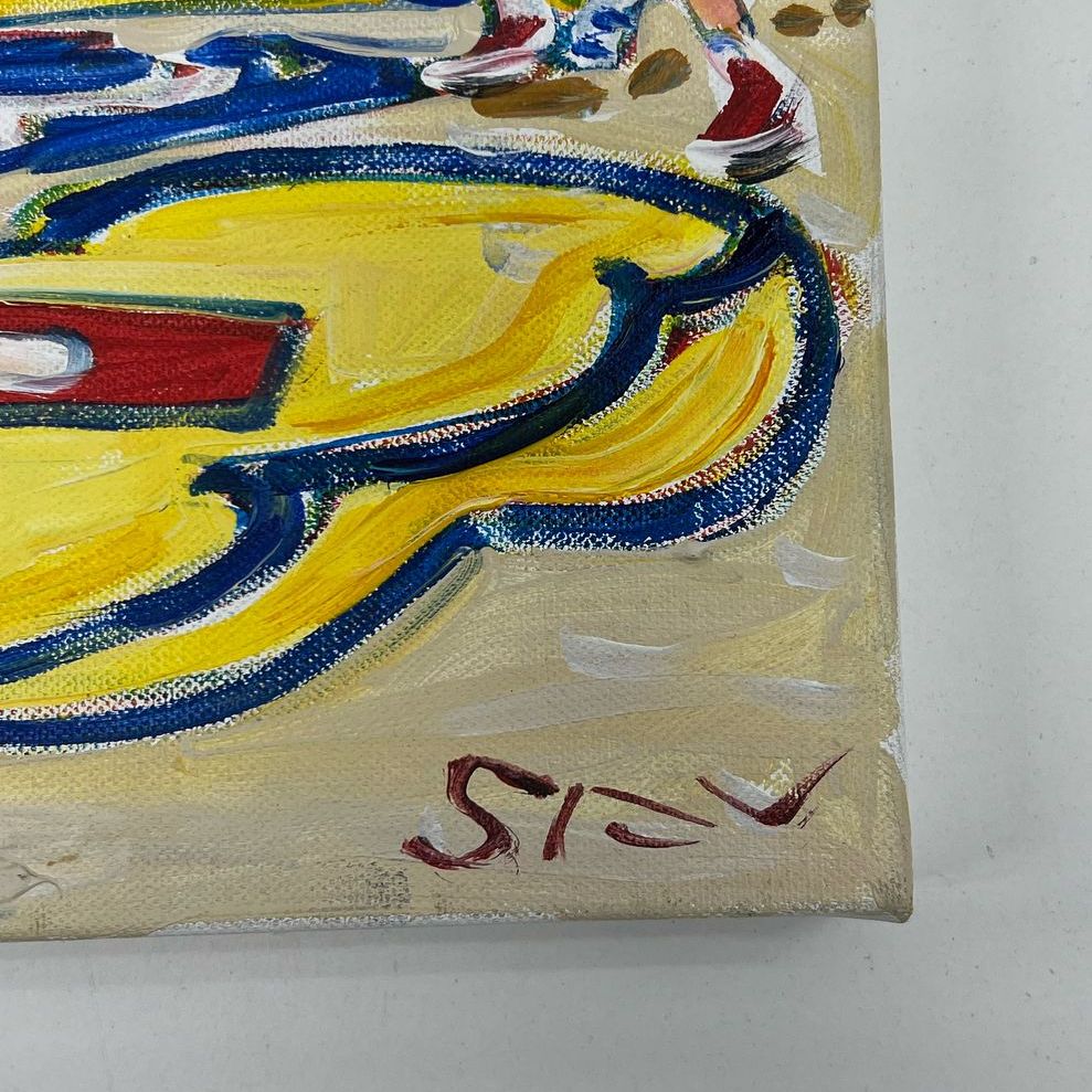 KU Basketball Game Scene Painting on Canvas by SFV Signed