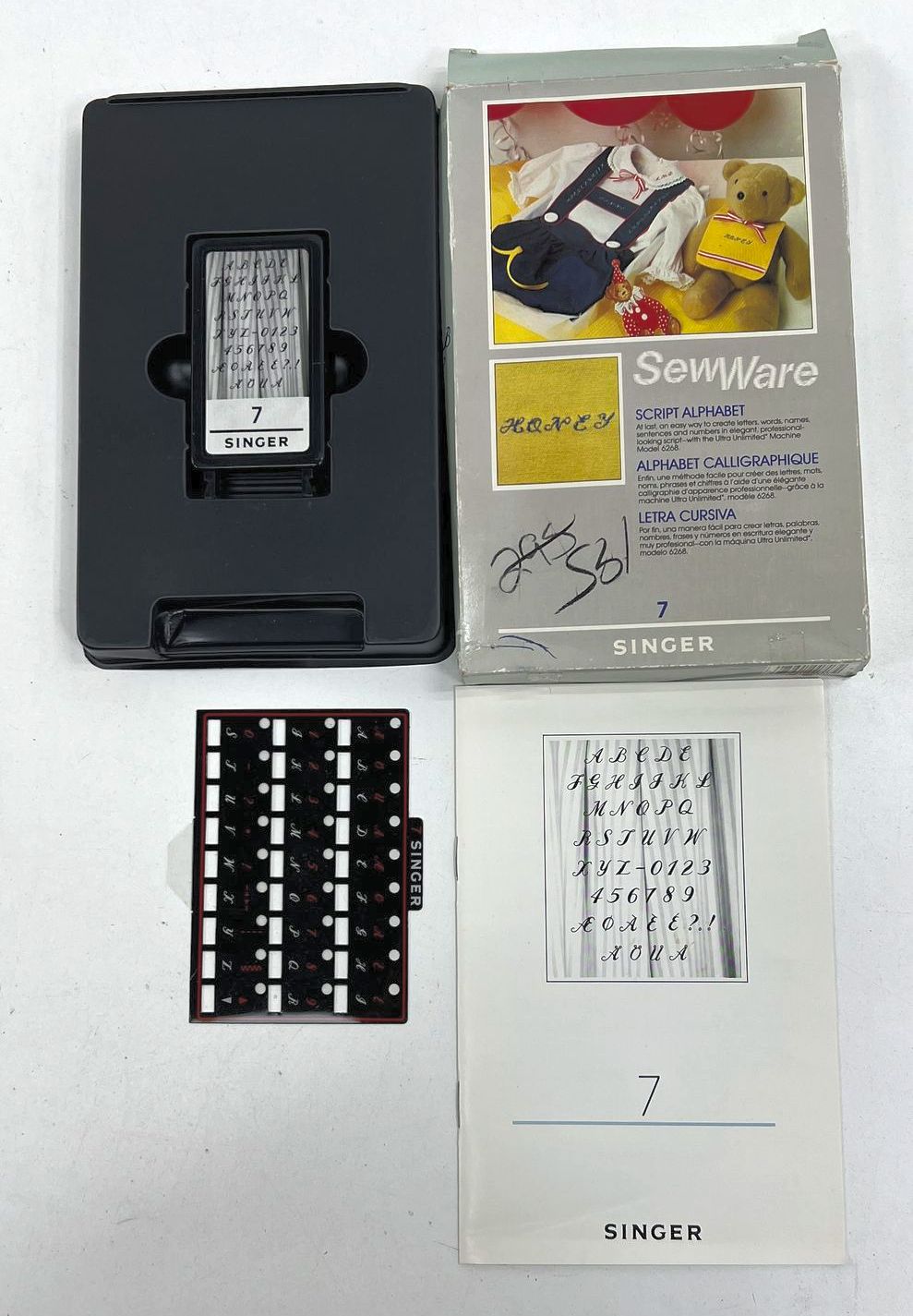 Vintage Singer SewWare Lot 2 Cartridges No 7 & 9 Script Alphabet 4 Seasons