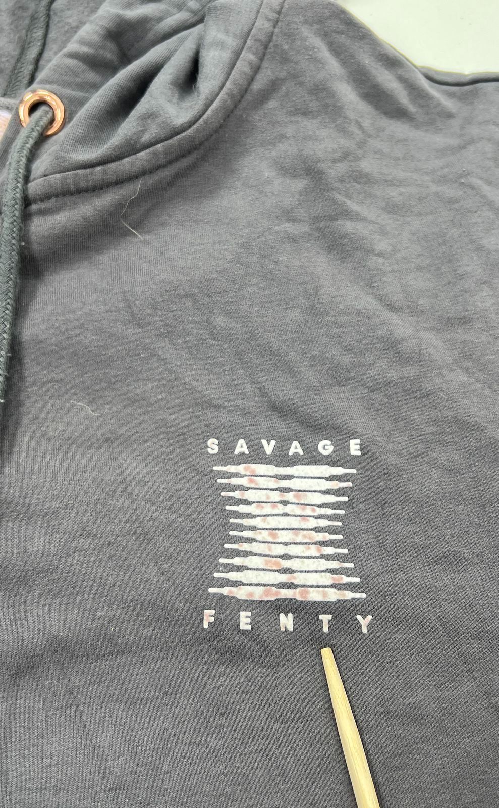 Savage Fenty Gray Hooded Full Zip Logo Jumpsuit Romper Onesie Women's 3X