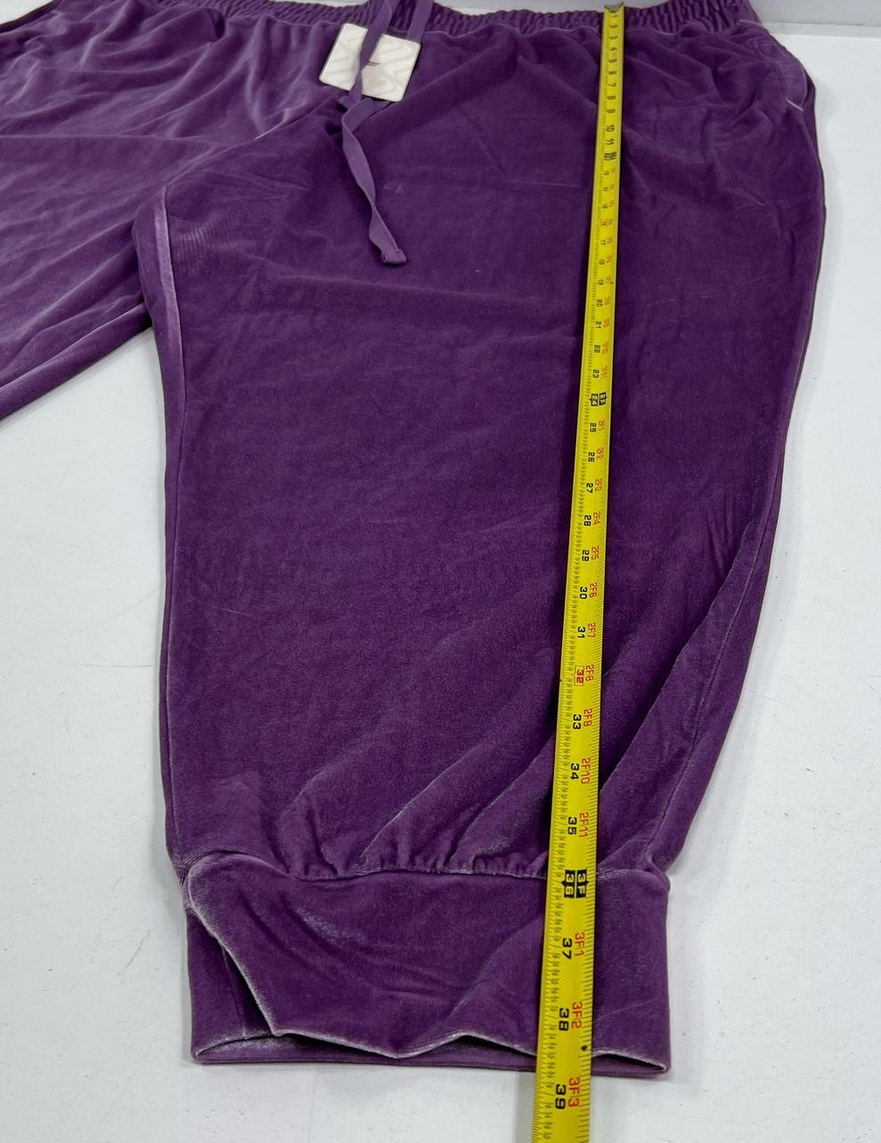 NWT Women's Fabletics Daria Purple Velour Velvet Stretch Jogger Pants - Size 4XL