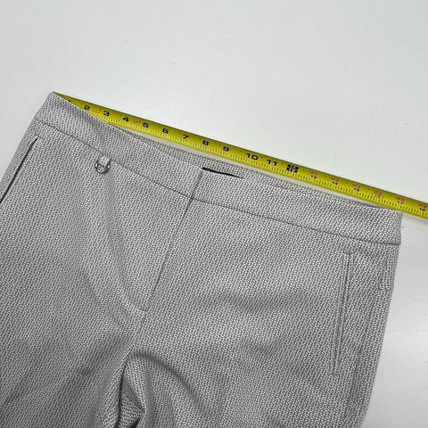 Adrianna Papell Gray Geometric Print Kate Fit Pants Trousers Women's 14 NWT