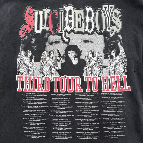 Suicide Boys Grey Day Tour 2022 Third Tour To Hell Faded Black Hoodie Men's XL