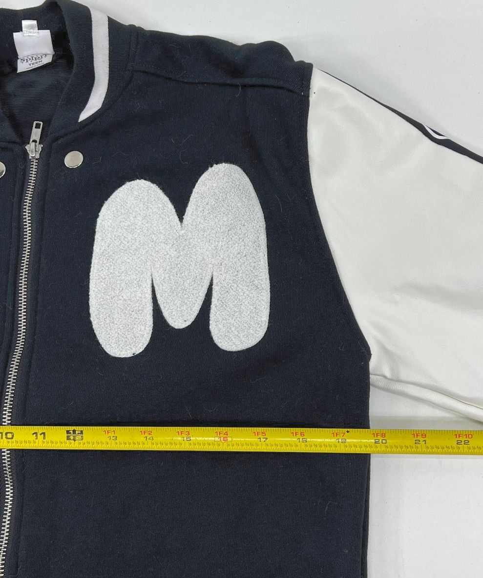 Marshmello Spirit Halloween DJ Costume Bomber Varsity Jacket Black White Teen