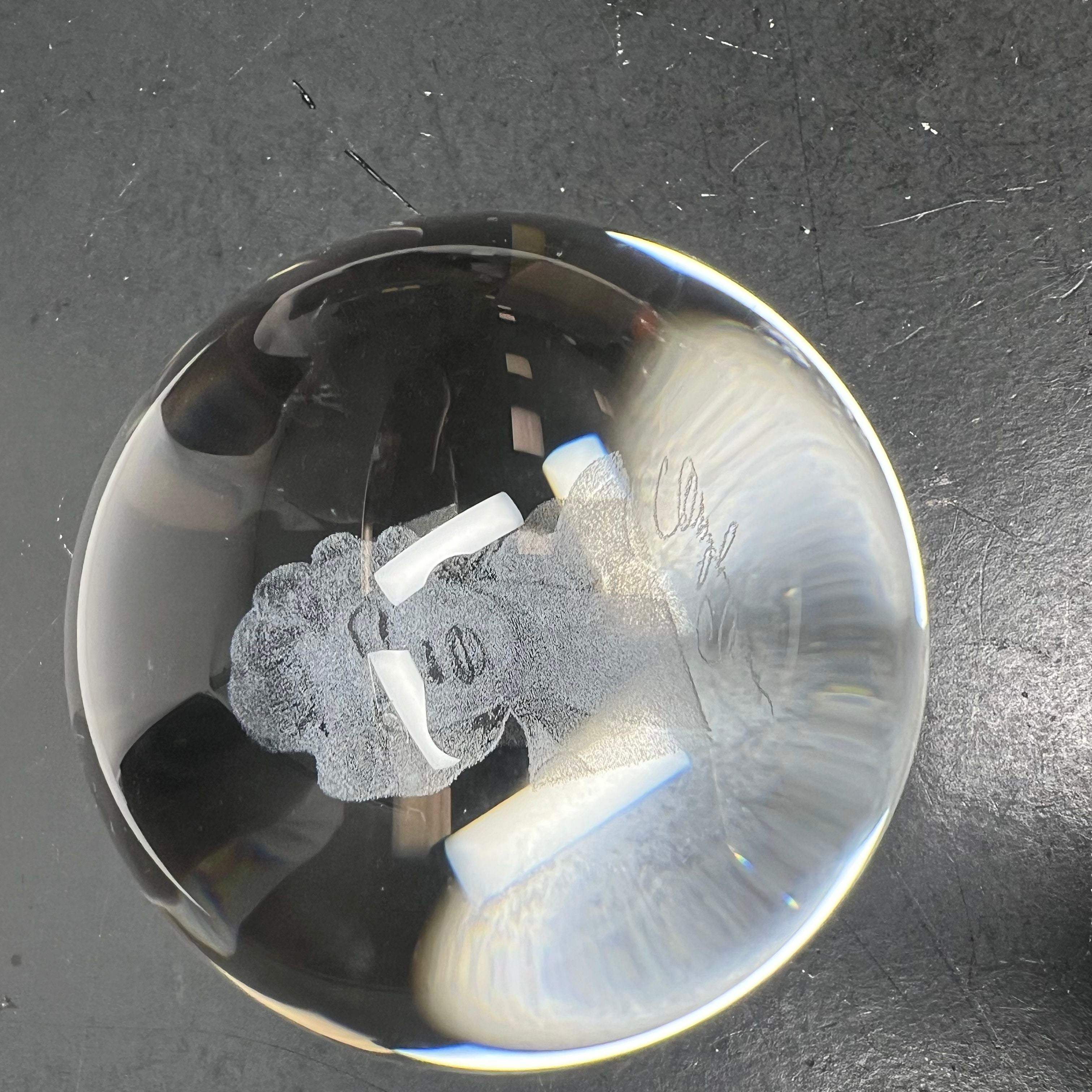Marilyn Monroe Crystal Sphere 3" 3D Laser Engraved Etched