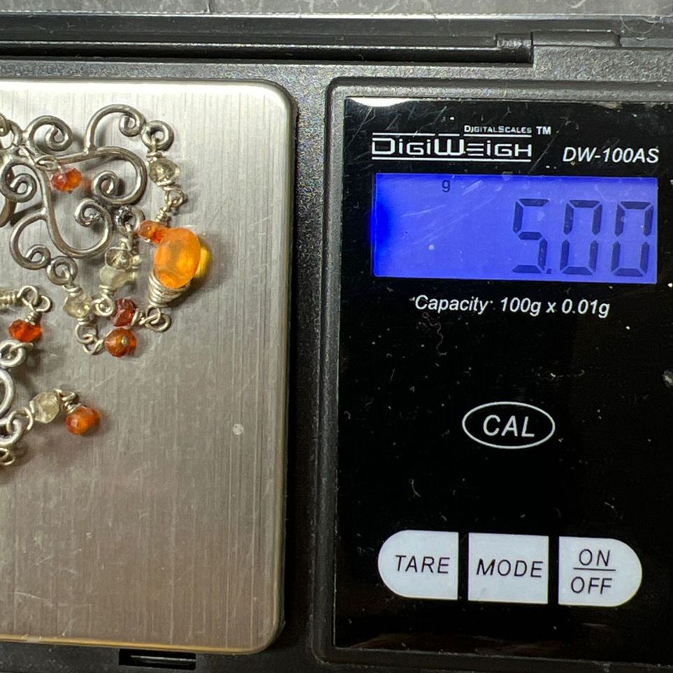 925 Sterling Silver Orange Semi-Precious Bead Dangle Earrings