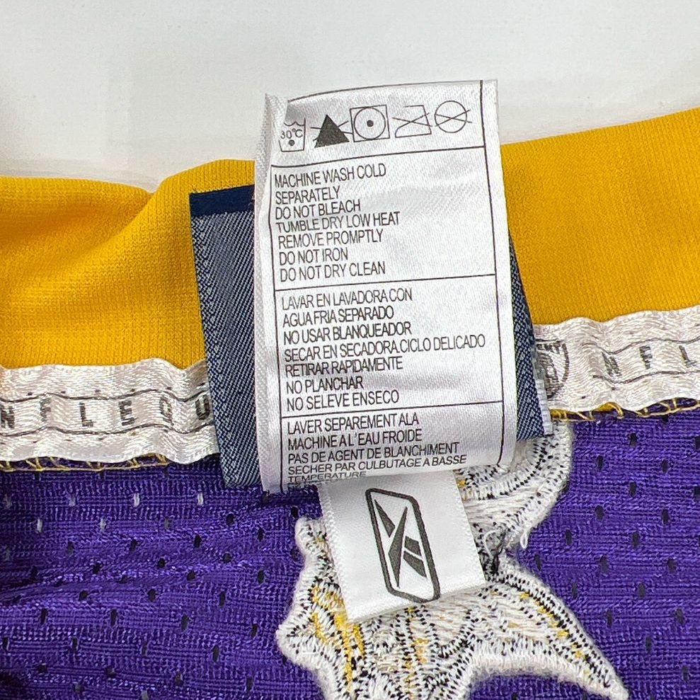 Men's Reebok NFL Short Sleeve Purple Brett Favre 44 Sports Jersey - Size 50