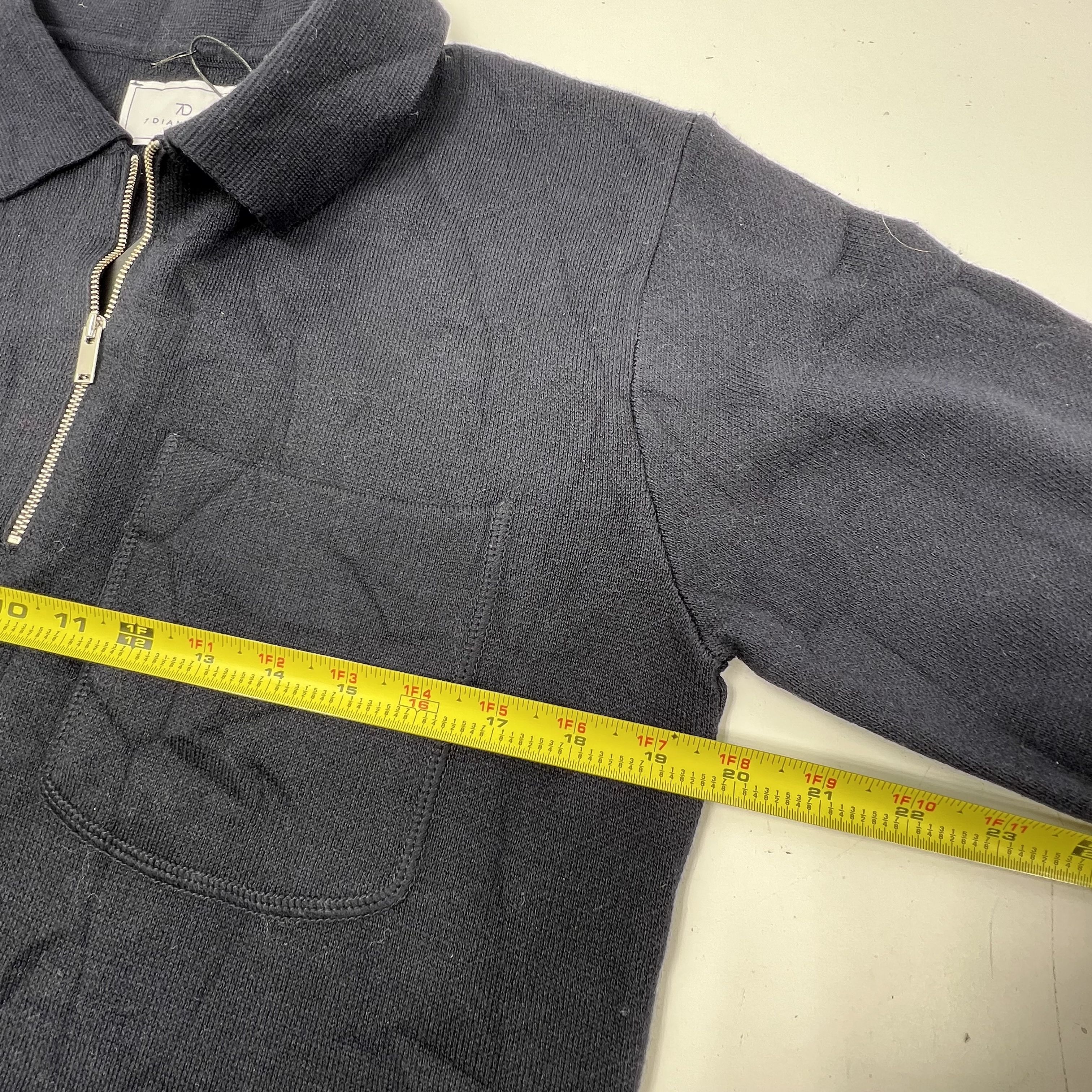 7 Diamonds St. Moritz Mens S Black Quarter Zip Pullover Sweater NWT