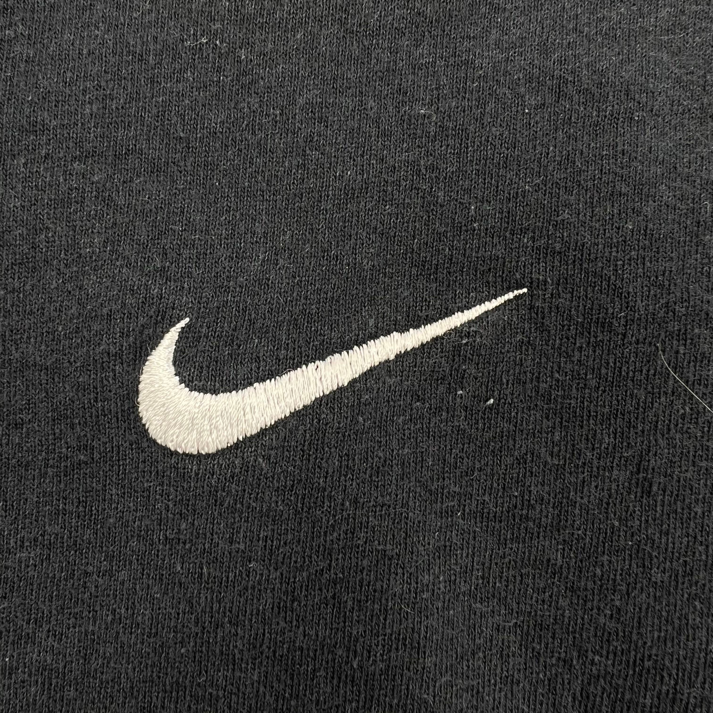 Vintage 90s Nike Black Mock Neck Swoosh Sweatshirt Made in USA Men's Size L