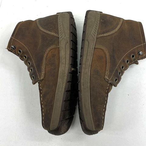 Carhartt CMX4023 Moc Toe Wedge Brown Leather Work Boots Men's Size 10
