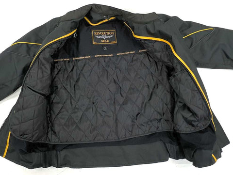 Revolution Gear Black Textile Motorcycle Jacket Embroidered Rose Women's Size S