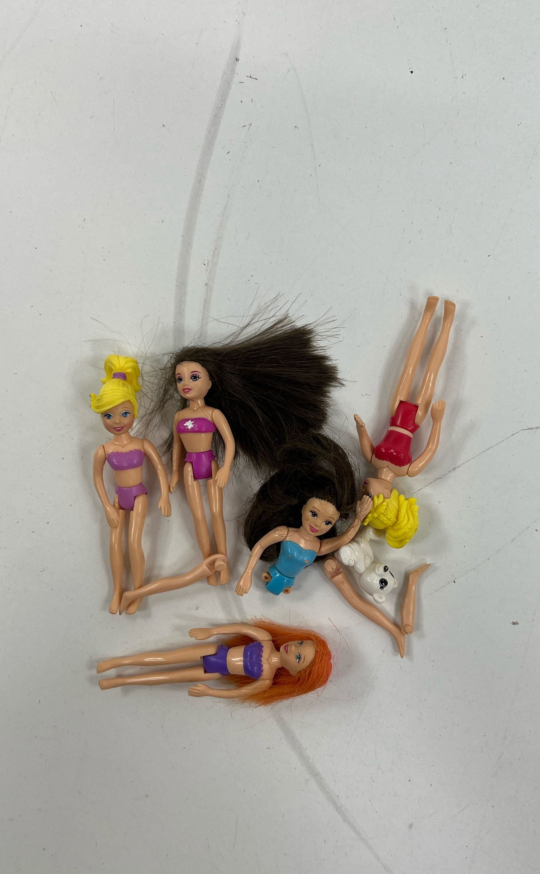 Collectible Mattel Assorted Polly Pocket Dolls Lot For Parts or Repair