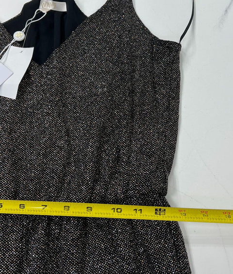 WAYF Vendome Black Glitter Sparkle Wide Leg Cami Jumpsuit Sz Small