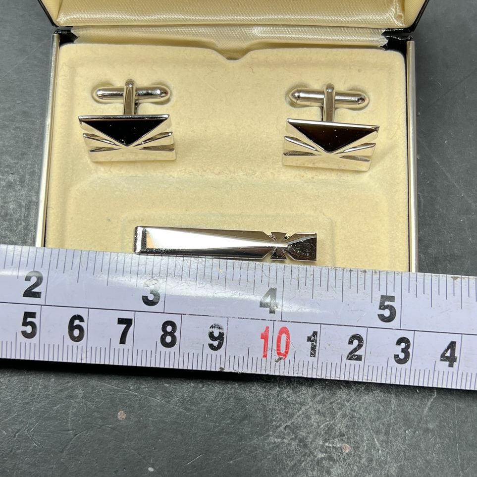 Swank Men's Silver tone Cufflink & Clip IOB