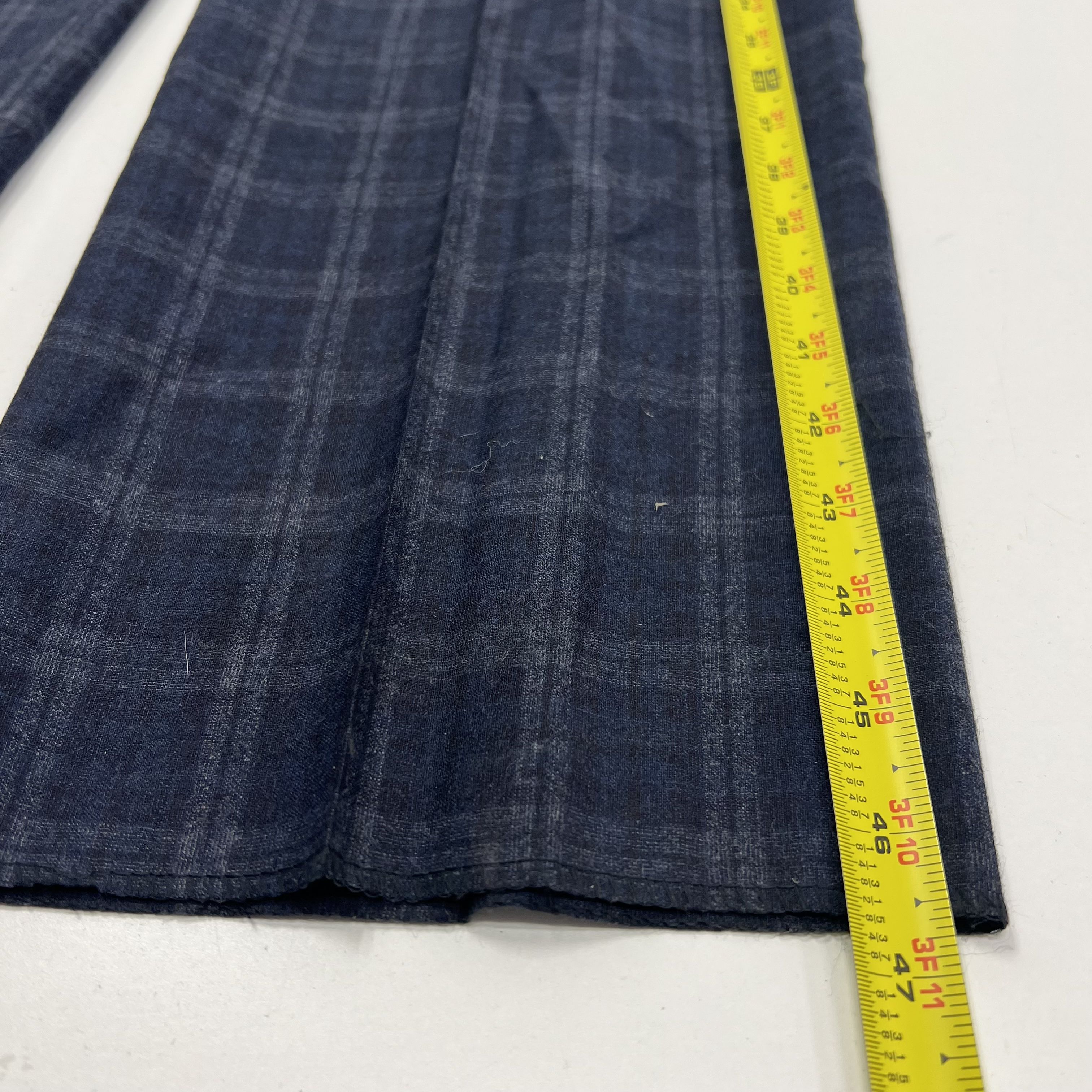 NWT Bullock & Jones Cade Blue Wool Plaid Slacks Pants - Size 38R Tollegno 1900