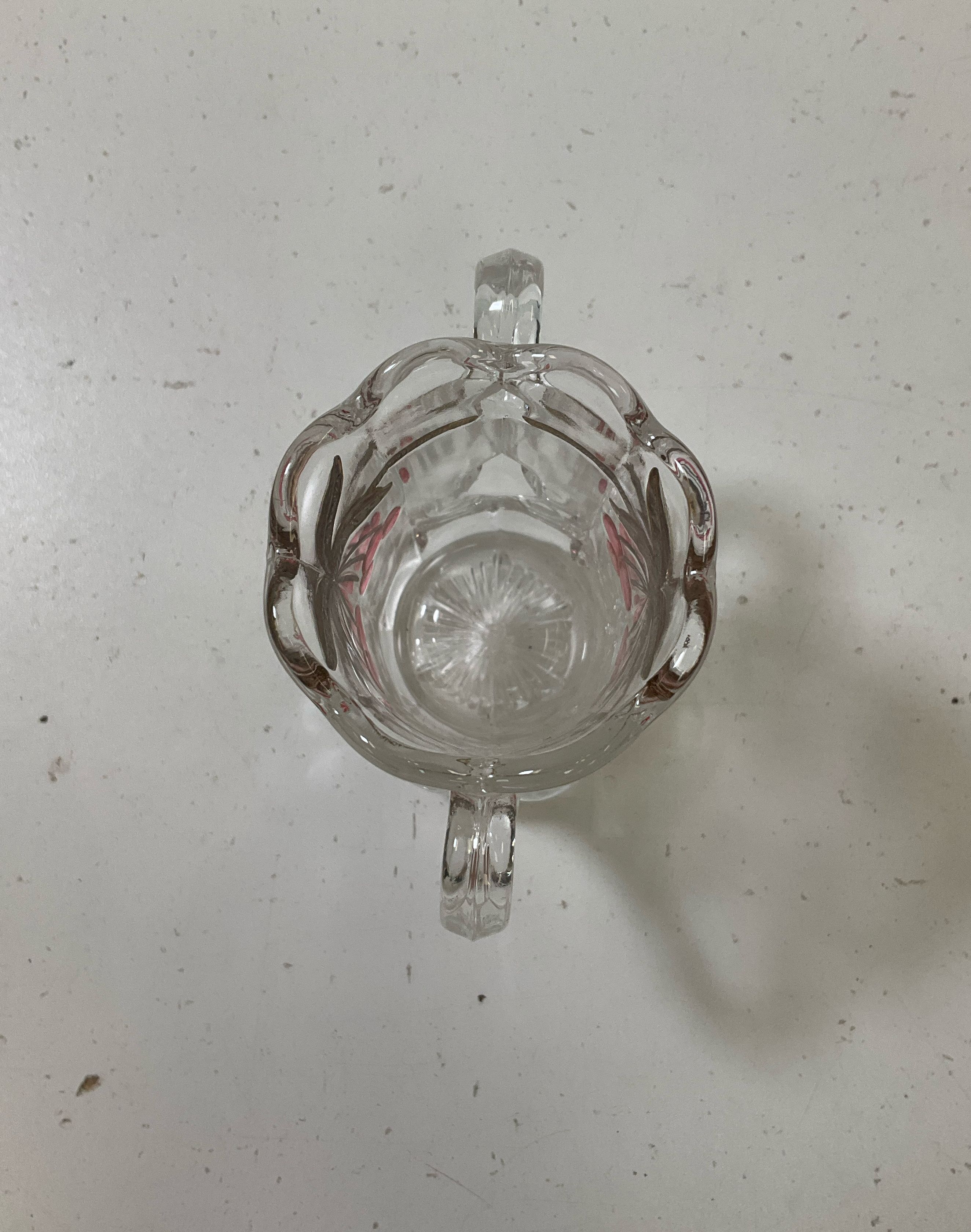 Vintage Northwood Cherry And Cable Clear Ruby Glass Small Mini 3" Open Sugar