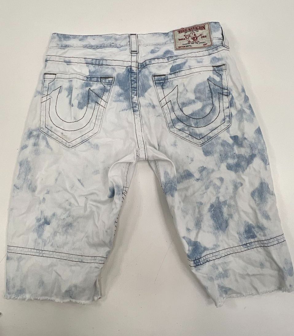 True Religion Lot of 3 Shorts Men's Graphic Sweat Denim Moto Cutoff Sz M 34