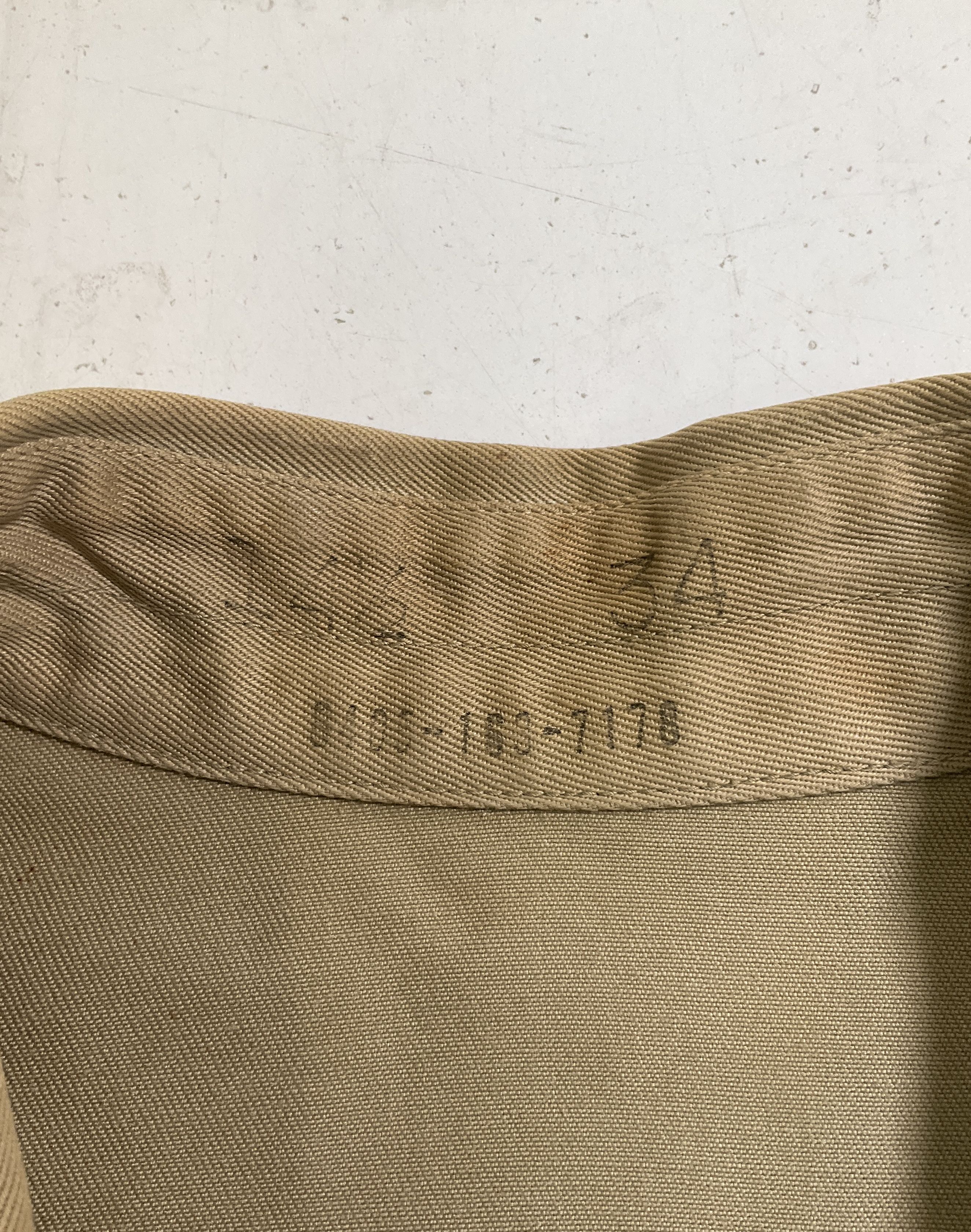 Vintage 50s US Army Khaki Field Shirt ASF Specialist Patch Mens L Military Issue
