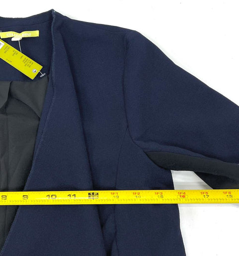 NWT Gianni Bini Natalia Navy Blue Moto Drape Front Jacket Blazer Womens S
