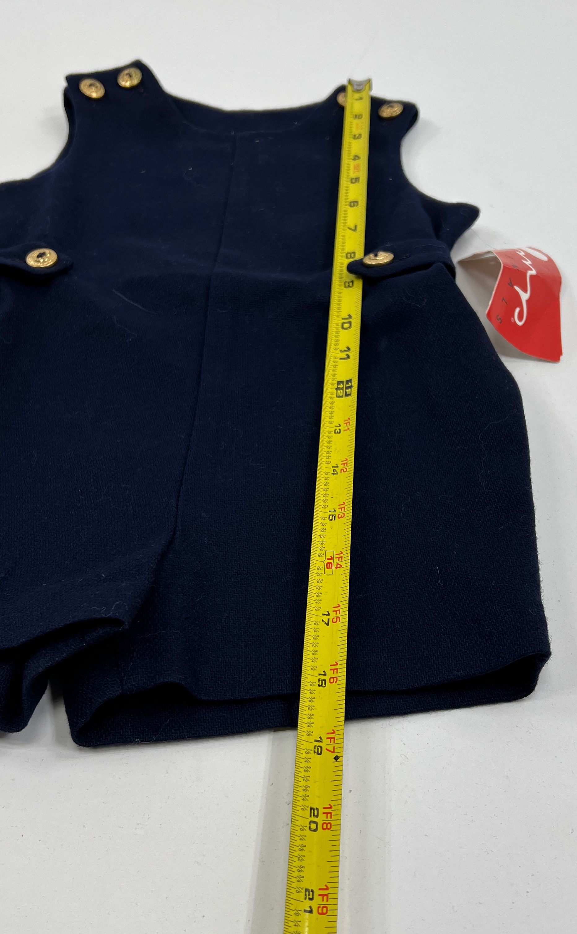 NWT Vintage Kids Imp Originals Dark Blue Wool Jumper Jump Suit One Piece Size 2