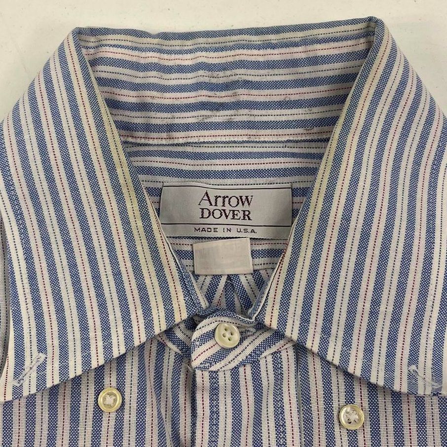 Vintage 80s Lot 2 Arrow & Harbour Club Button Up Shirts Mens XL 16.5 USA