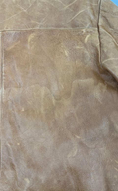 M Julian Wilsons Tan Brown Distressed Leather Thinsulate Lined Jacket Men's L