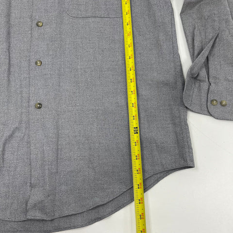 Yves Saint Laurent Gray Vintage Y2K Textured Button Up Shirt Mens 16 32-33
