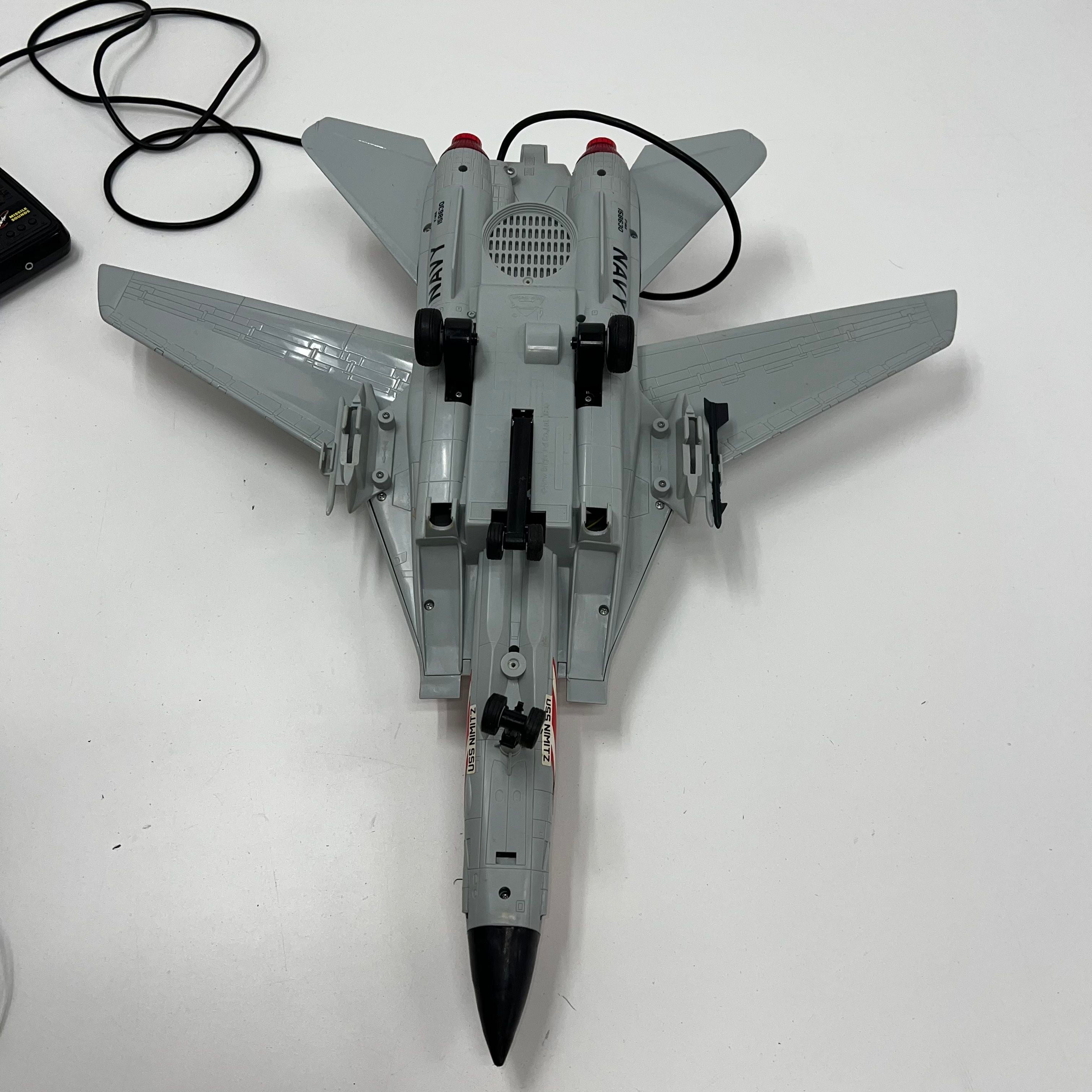 New Bright F-14 Tomcat Navy Fighter Jet RC Plane Red and Blue with Headset