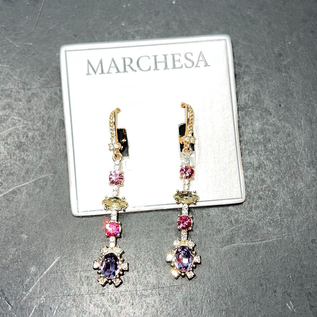 Marchesa Rhinestone Dangle Earrings NWT