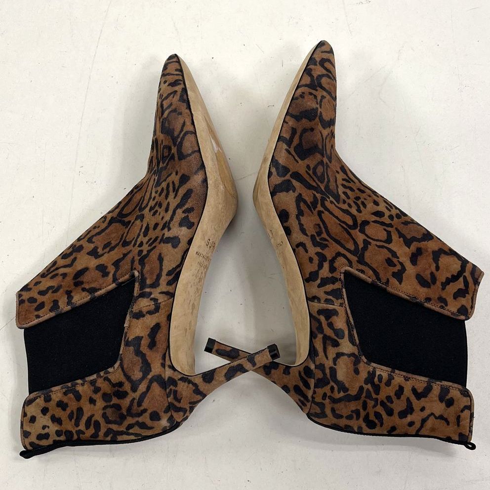 SJP by Sarah Jessica Parker Busker Leopard Suede Ankle Boots Size 41 US 11