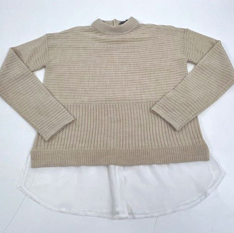 Anthropologie Lot of 2 Sweaters Black Maeve Cropped Tan Mock Neck Womens M