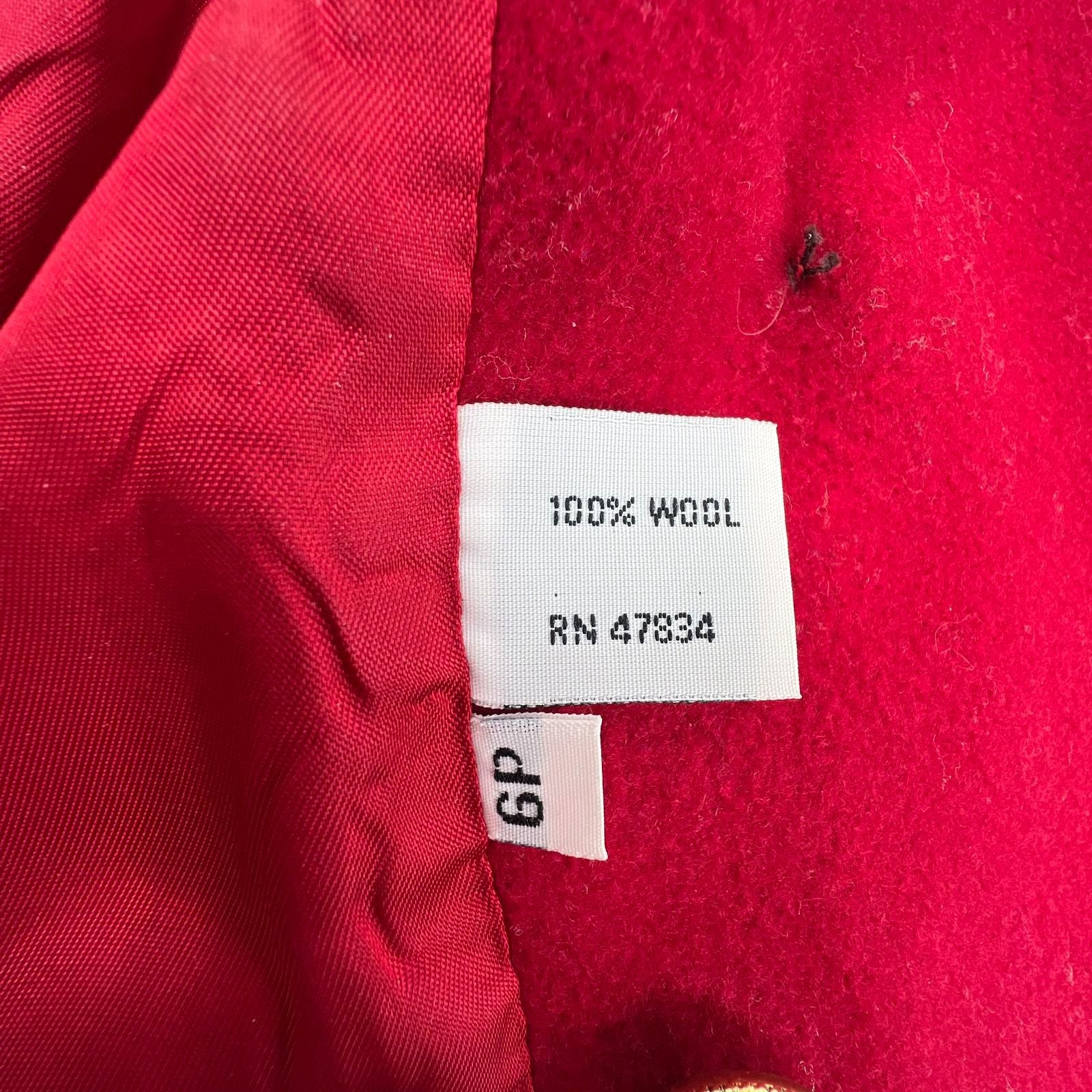 Vintage Mackintosh New England Red Peacoat Wool Women's 6P